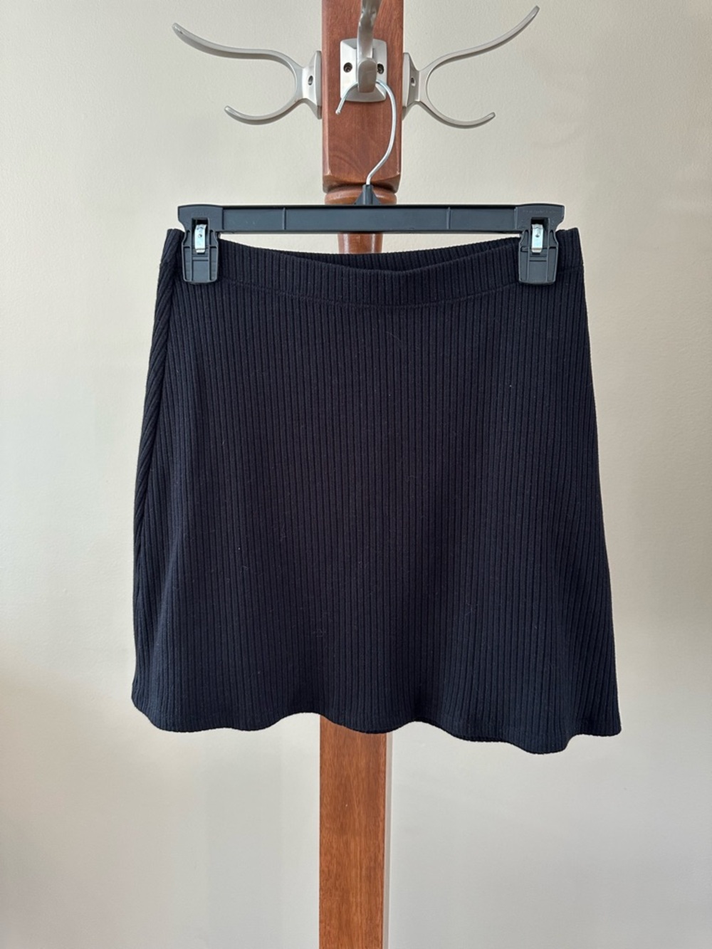 Reformation Ribbed Knit Black Women's Skirt